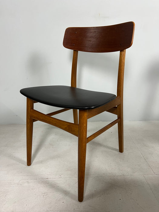 Vintage set of 4 teak chairs Farstrup black Denmark 60s