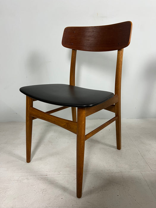 Vintage 4-er Set Teak Stühle Farstrup schwarz Dänemark 60er