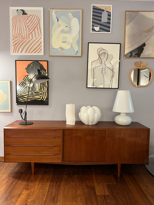 Vintage Teak Sideboard Denmark 60s Sliding Doors