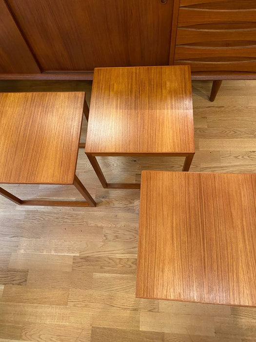 Vintage Danish Teak Cube Nesting Tables by Kai Kristiansen für Vildbjerg