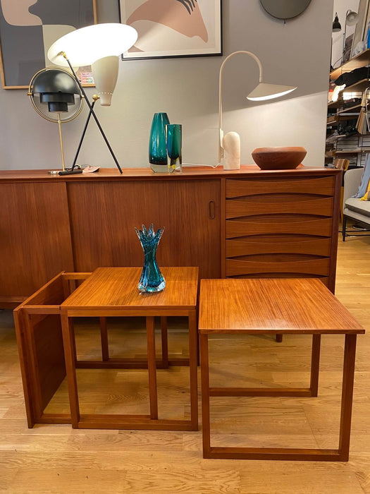 Vintage Danish Teak Cube Nesting Tables by Kai Kristiansen für Vildbjerg
