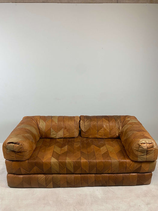 Vintage De Sede leather sofa patchwork DS 88 70s