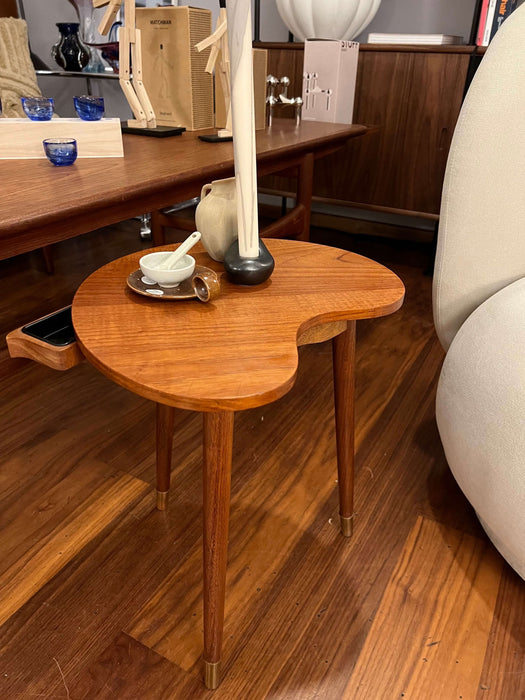 Vintage 3-Bein Nierentisch Teak Dänemark 60er Jahre