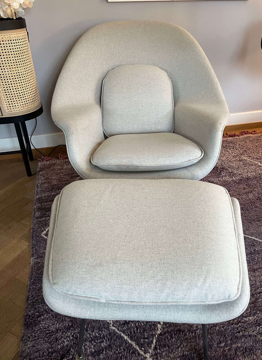 Vintage WOMB CHAIR + OTTOMAN E. Saarinen für Knoll International