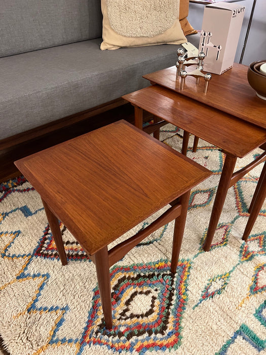 Vintage set of 3 nesting tables side tables coffee tables Denmark 60s 
