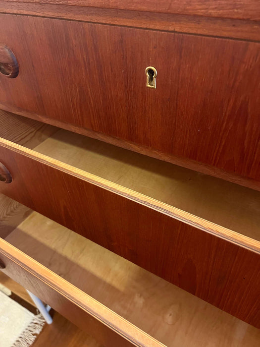 Vintage high teak chest of drawers 60s 