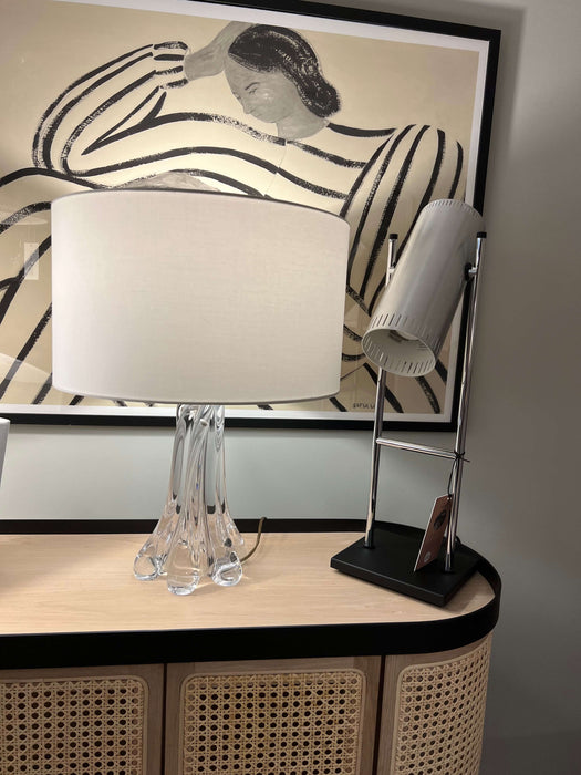Vintage table lamp Daum Nancy crystal glass 70s 