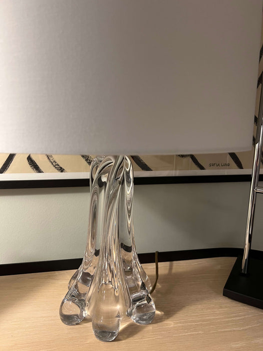 Vintage table lamp Daum Nancy crystal glass 70s 