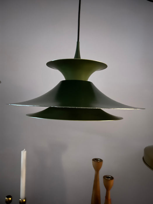 Vintage Pendelleuchte grün Dänemark 60er
