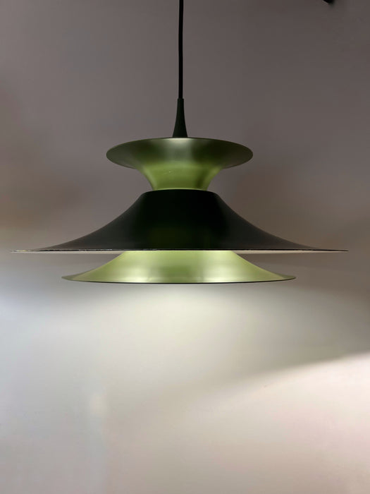Vintage Pendelleuchte grün Dänemark 60er