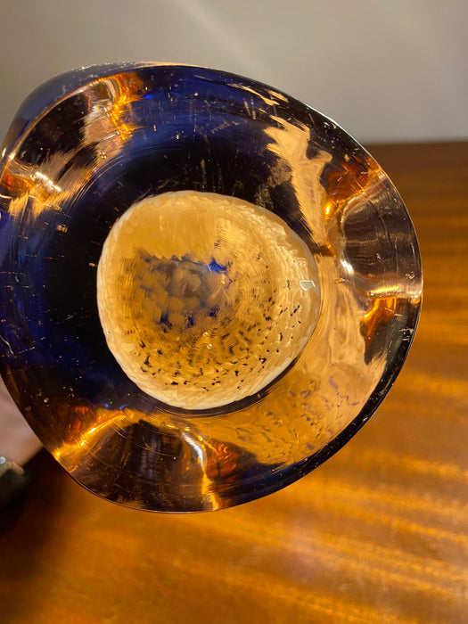 Vase Böhmisch Tschechisches Glas blau